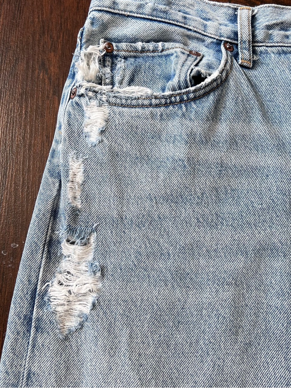 AGOLDE 90’s Crop Distressed Jeans Light Wash High Rise 28 - Picture 11 of 16